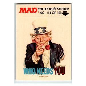 MAD Uncle Sam 1983 Sticker No. 113 Fleer